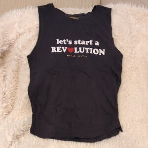 Spiritual Gangster Black Graphic Tank Top Size Small